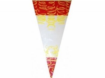 SACHET CONES FIESTA ROUGE ET JAUNE 25 X 46 X 250