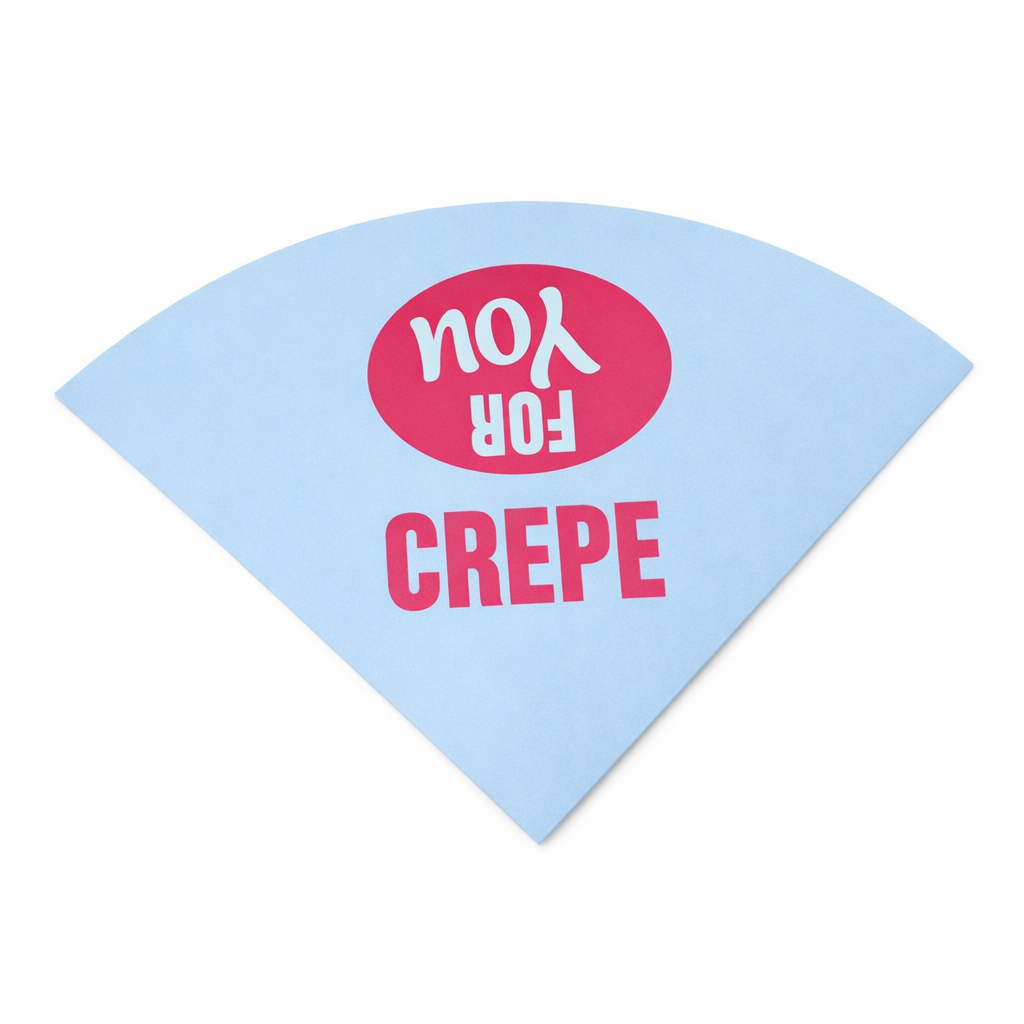 Pelle à crêpe en carton BLEU et texte ROSE  X 500