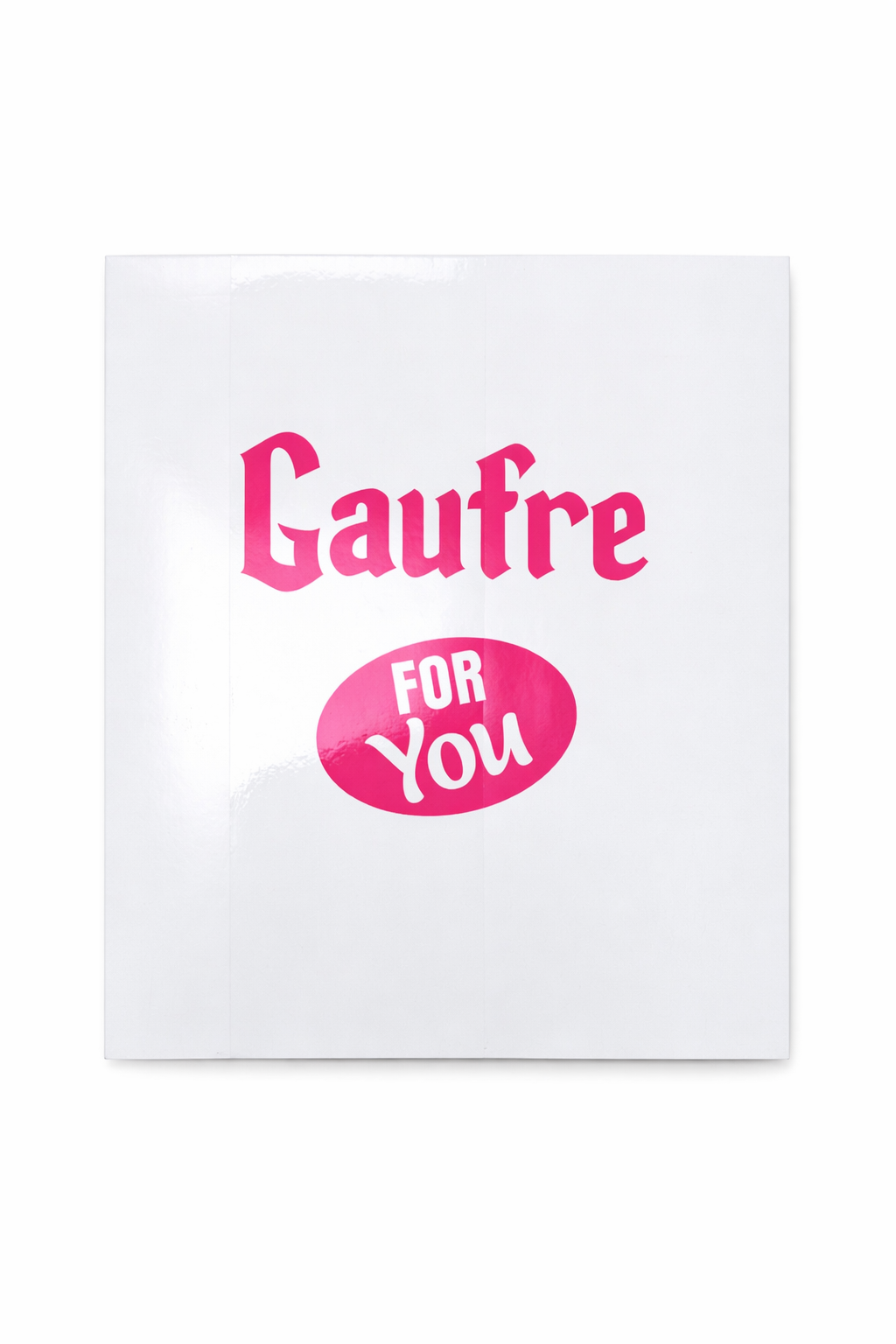Pelle à Gaufre imprimé BLANC et texte ROSE x 800
